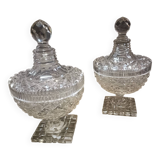 19th century cut crystal drageoirs