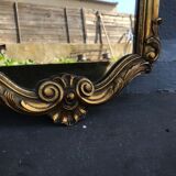 Rock mirror wood and gilded stucco circa 1950 33x78cm