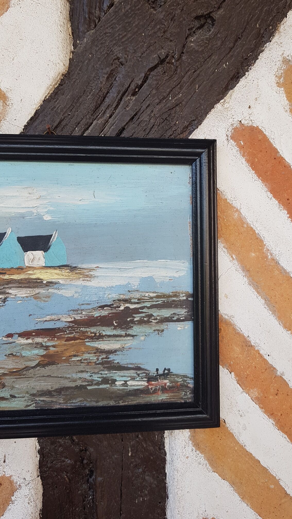 Tableau huile sur panneau marine