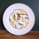 6 antique dessert plates with Toucan decor