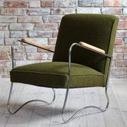 Bauhaus style armchairs, 1950s, polish design, kvadrat reupholstery, set of 2