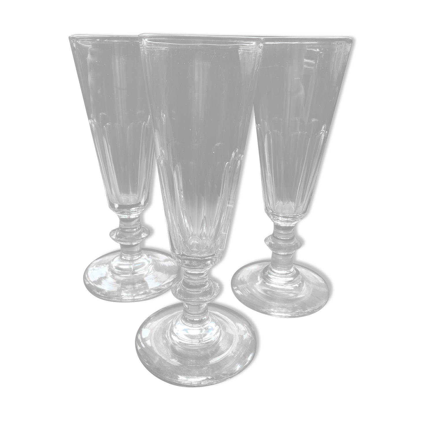 Set of 3 Baccarat/St Louis Champagne Flutes