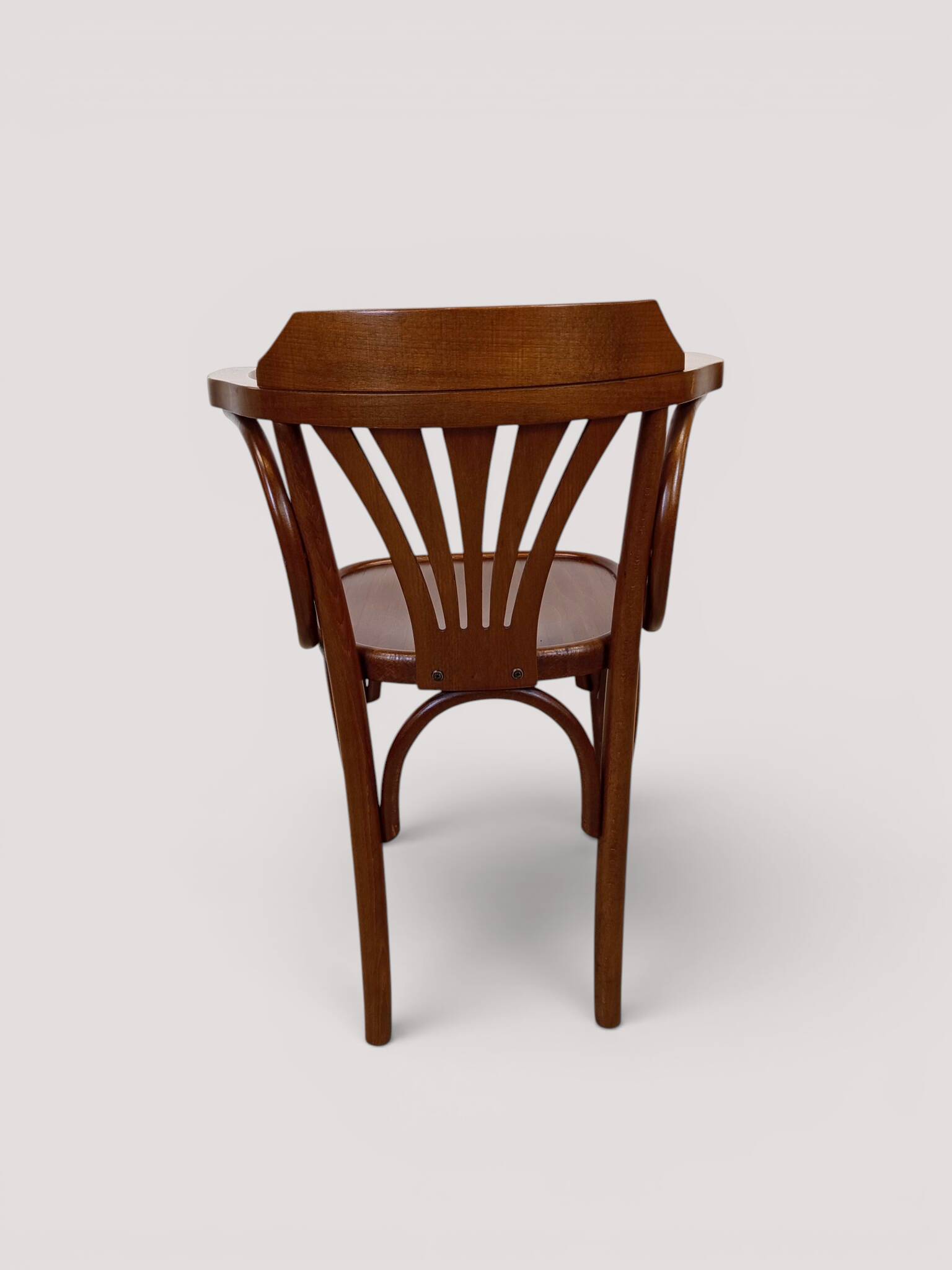 Fauteuil de bureau bistrot en hêtre courbé, style Thonet, circa 1960