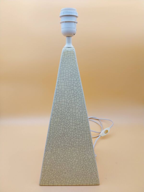 Lampe Pyramide en céramique porcelaine bruxelle effet craquelé