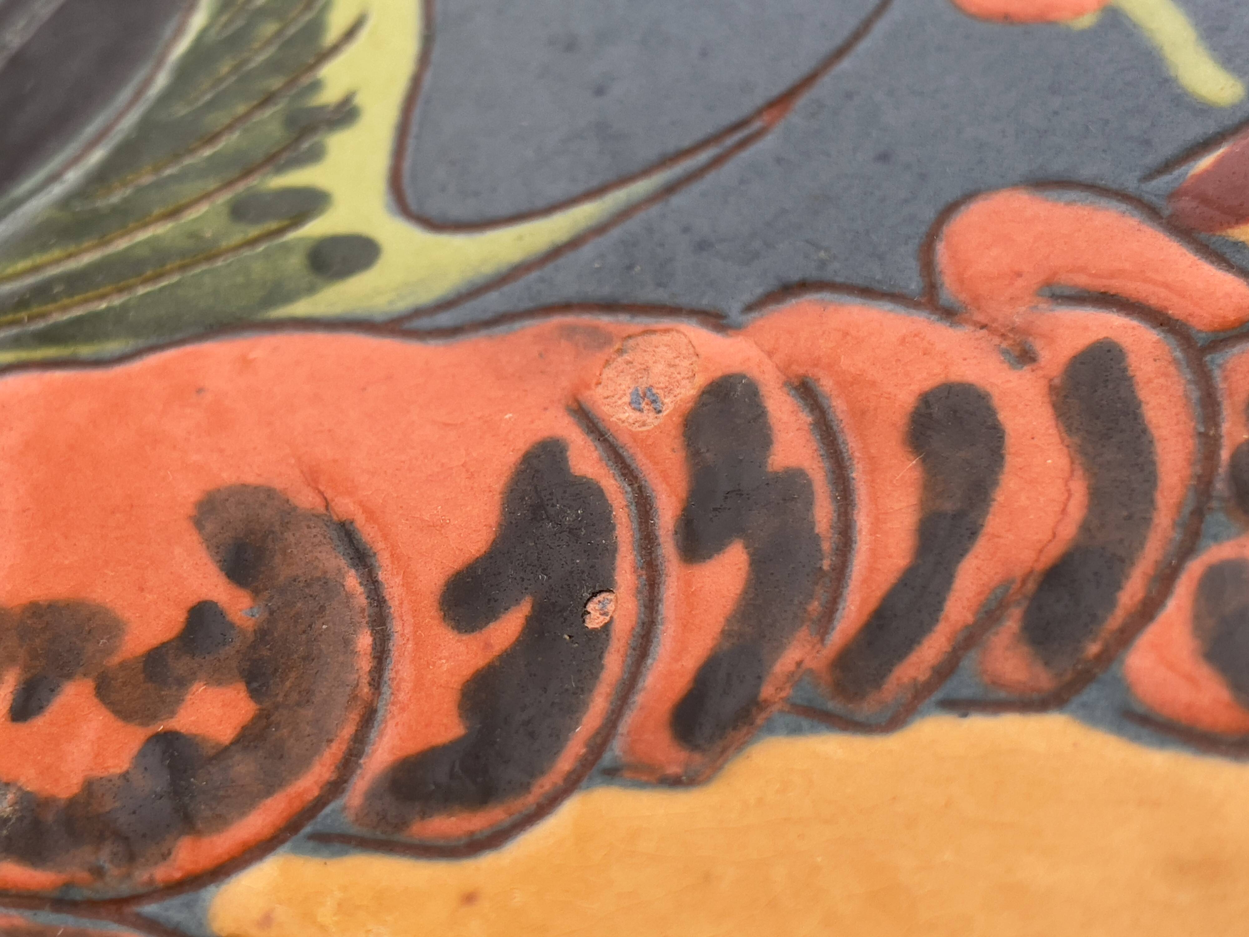 Lluís Puigdemont handcrafted dish -unsigned- 1960s in glazed ceramic