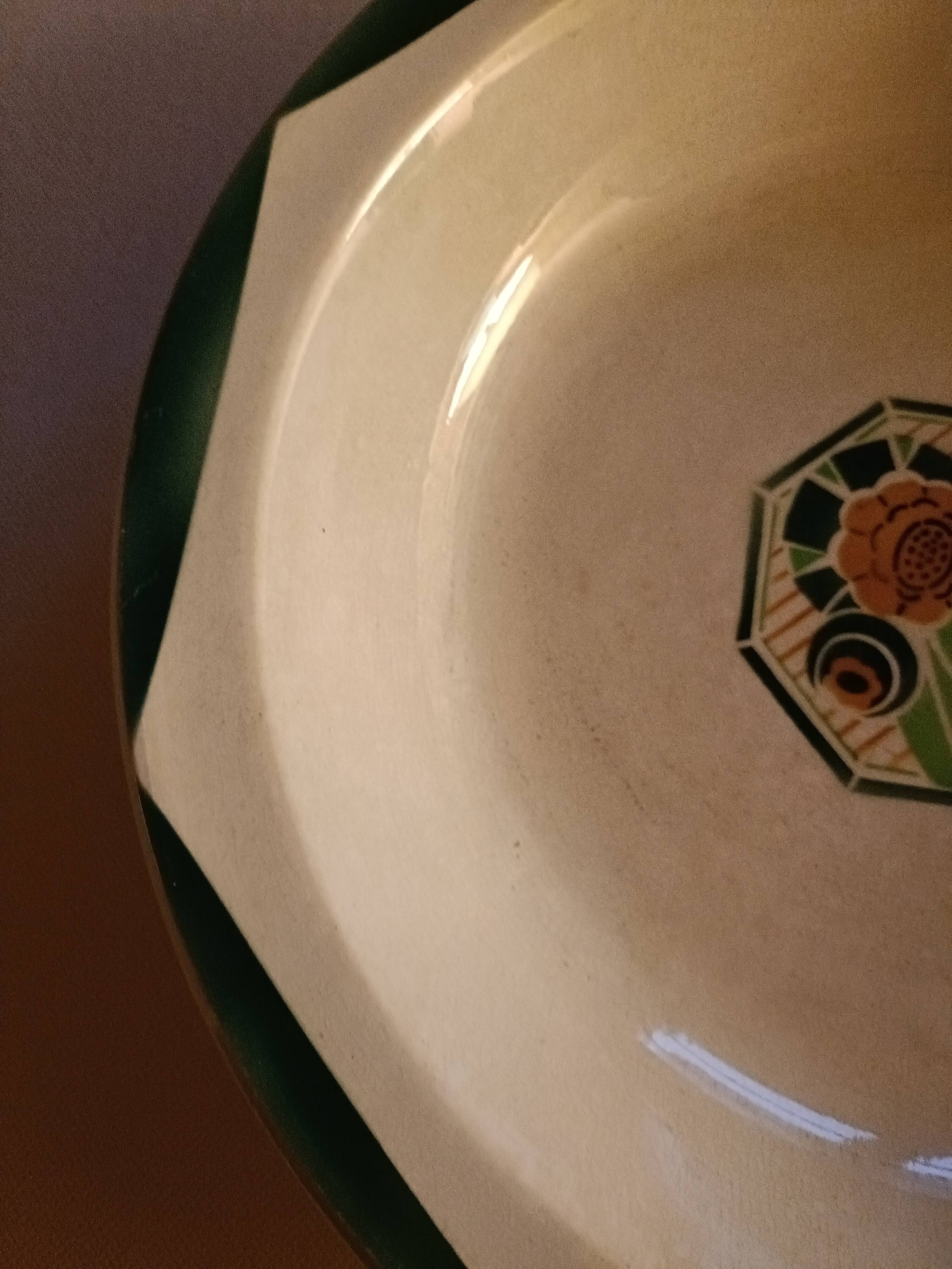 Digoin Art Deco Oxford-style deep dish