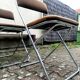 Chaises pliantes chrome et tissu
