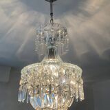Lustre corbeille en cristal de bohème