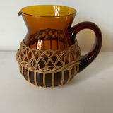 Amber and wicker decanter Selency x Monoprix Croisé Laroche