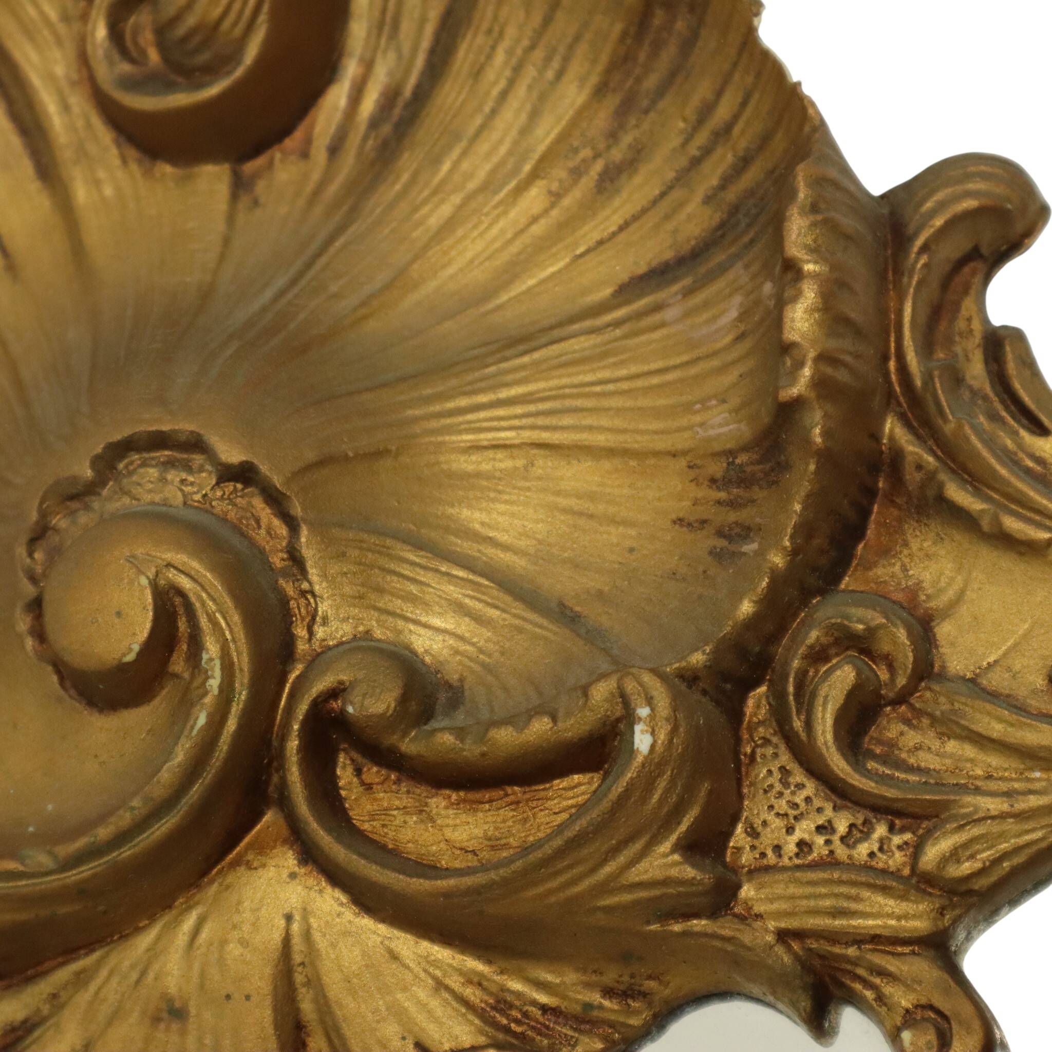 Italian Crested Mirror Rococo Style Gold-Colored Resin 84cm