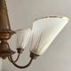 Art deco chandelier in copper and granite glass
