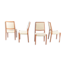 Set of four vintage chairs by Niels Otto Moller,  mid-century Denmark, teak, wool fabric, new upholstery on request