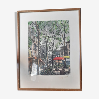Watercolor "the Place du Tertre in Montmartre"