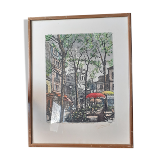 Watercolor "the Place du Tertre in Montmartre"