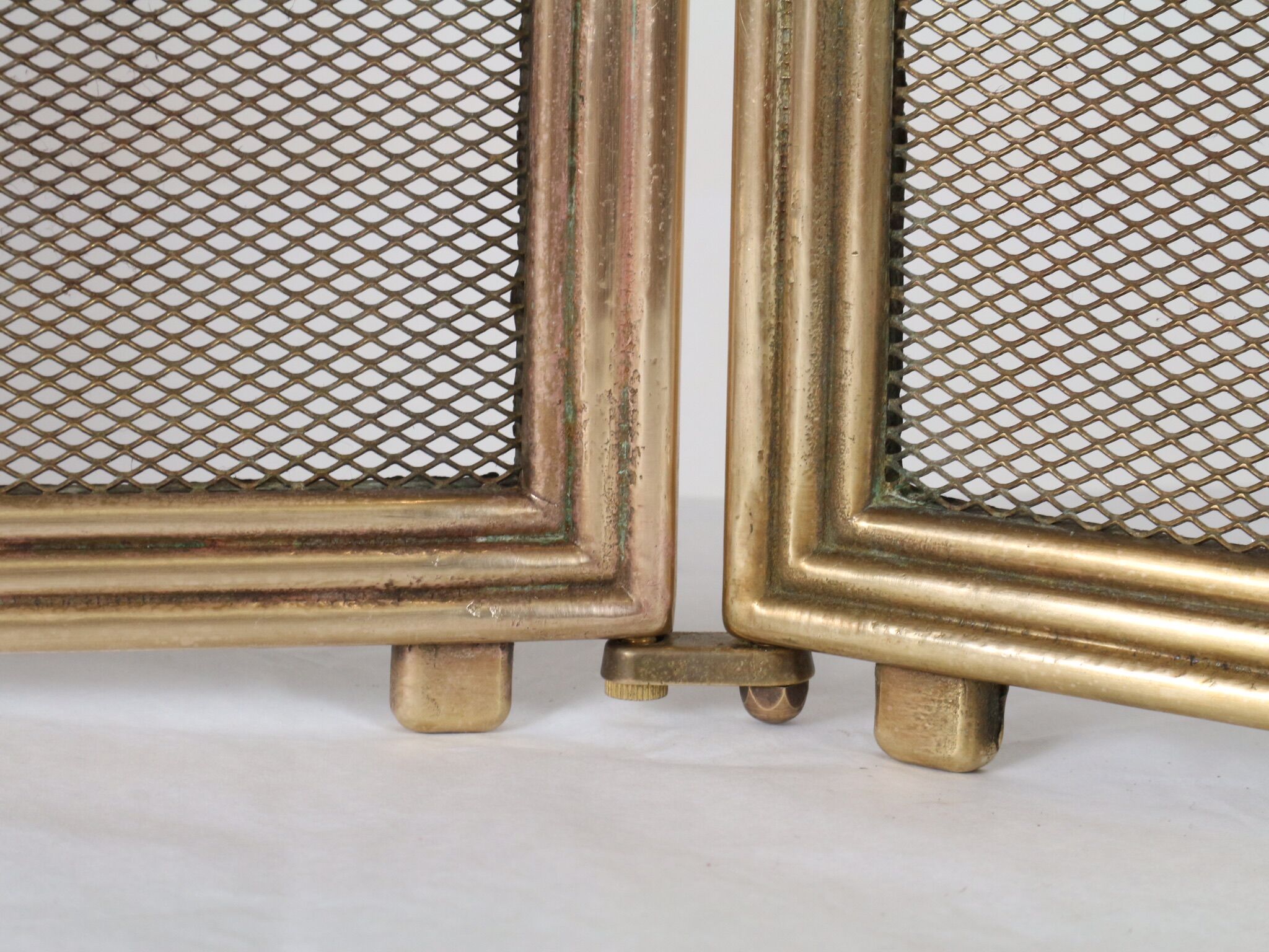 Firewall with three brass components with handles, made in Italy