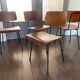 Set of 4 teak and steel dining chairs by Tjerk Reijenga for Pilastro 1950s