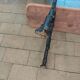 Antique garden bench with cast iron legs