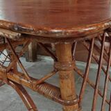 Vintage rattan desk and chair