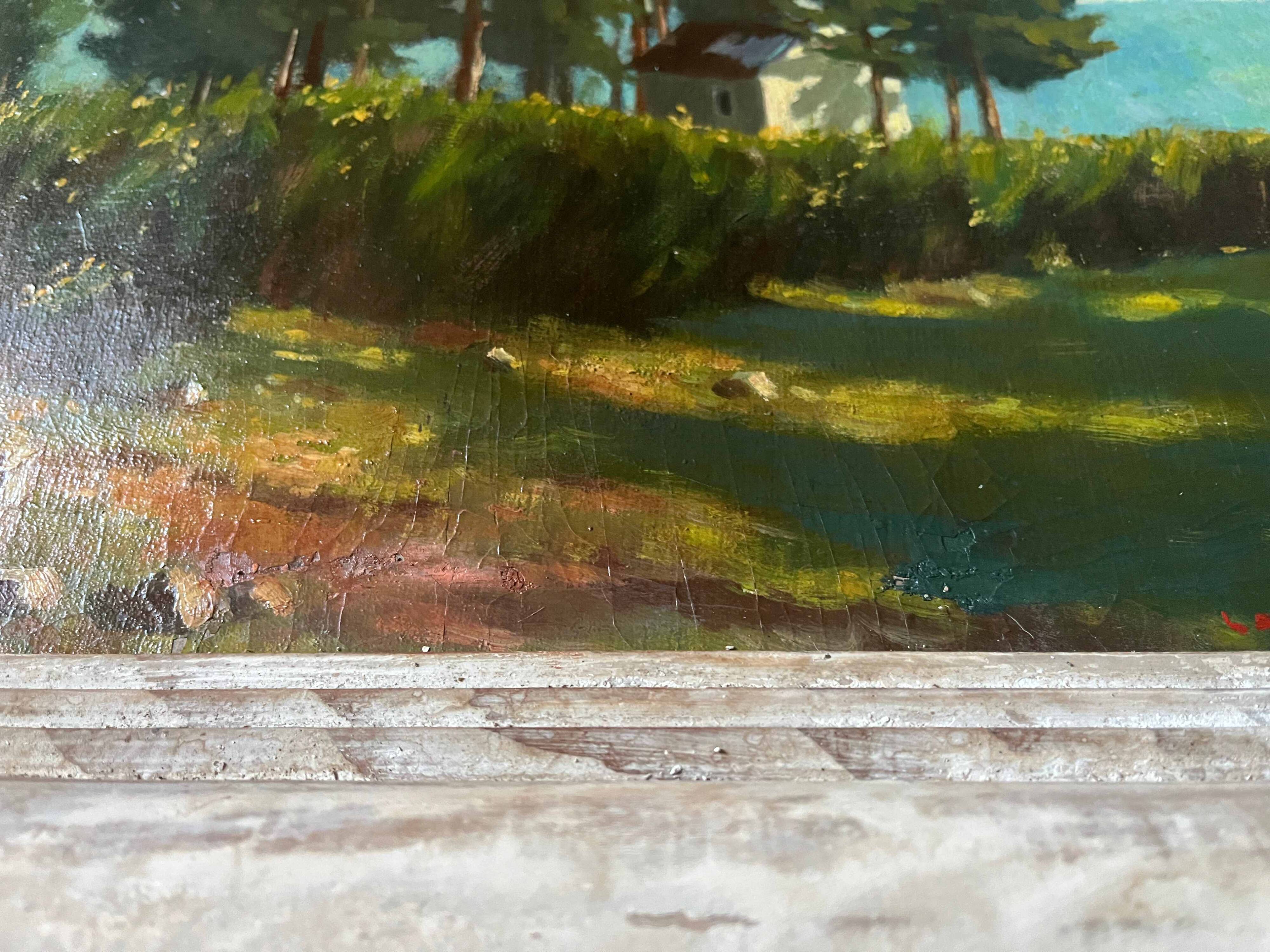 HST painting "Landscape of the Vosges" by Thiebaud Chapelle du Motiron Val-d'Ajol