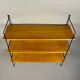 Vintage wall shelf with three wood veneer shelves