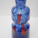 Blue glass art vase from Prachen Glass Works