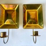 Pair Vintage Brass Wall Candle holder  Sconce  height 24 cm