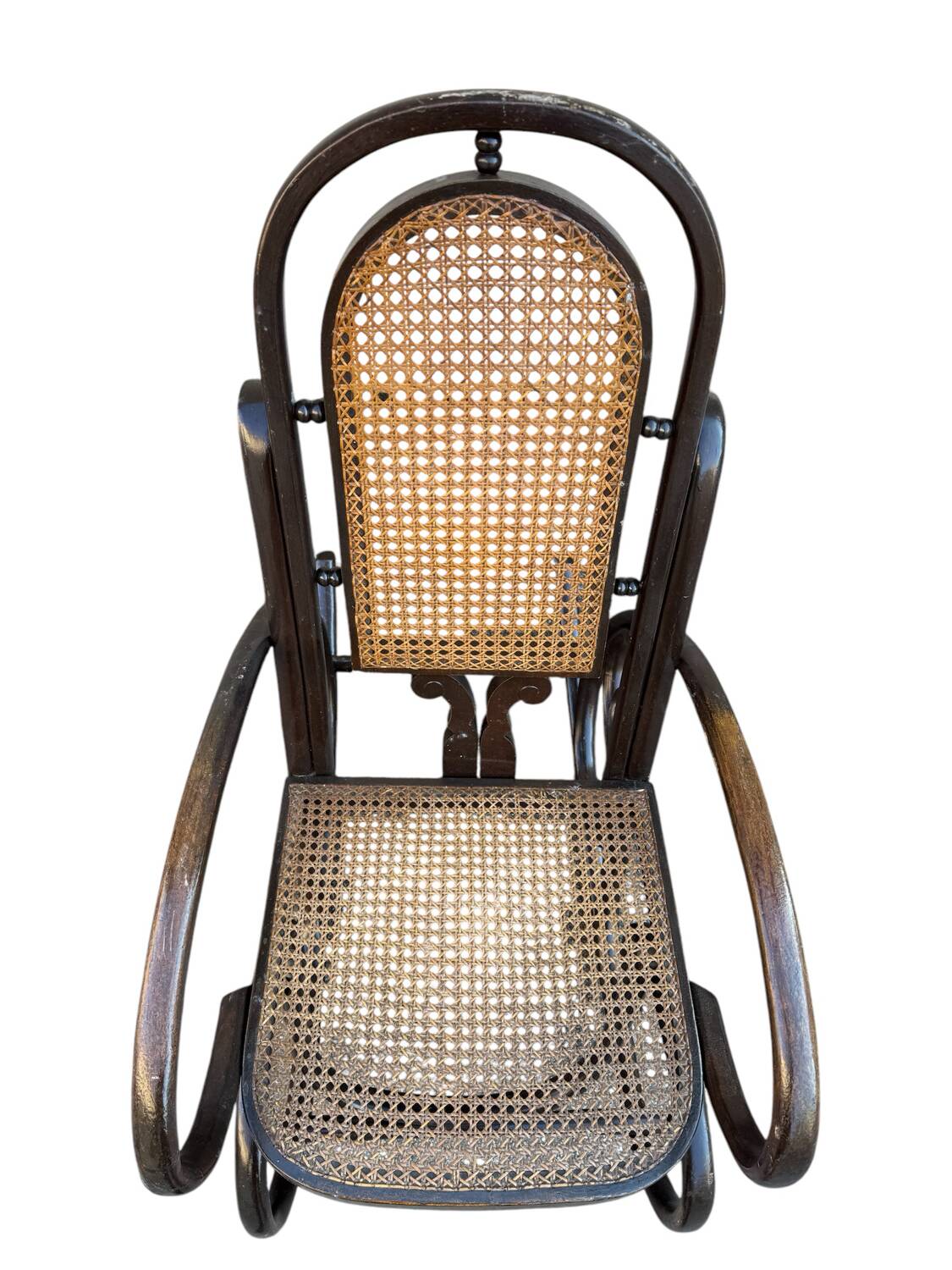 Set de 2 Rocking-chairs Style Thonet Cannée