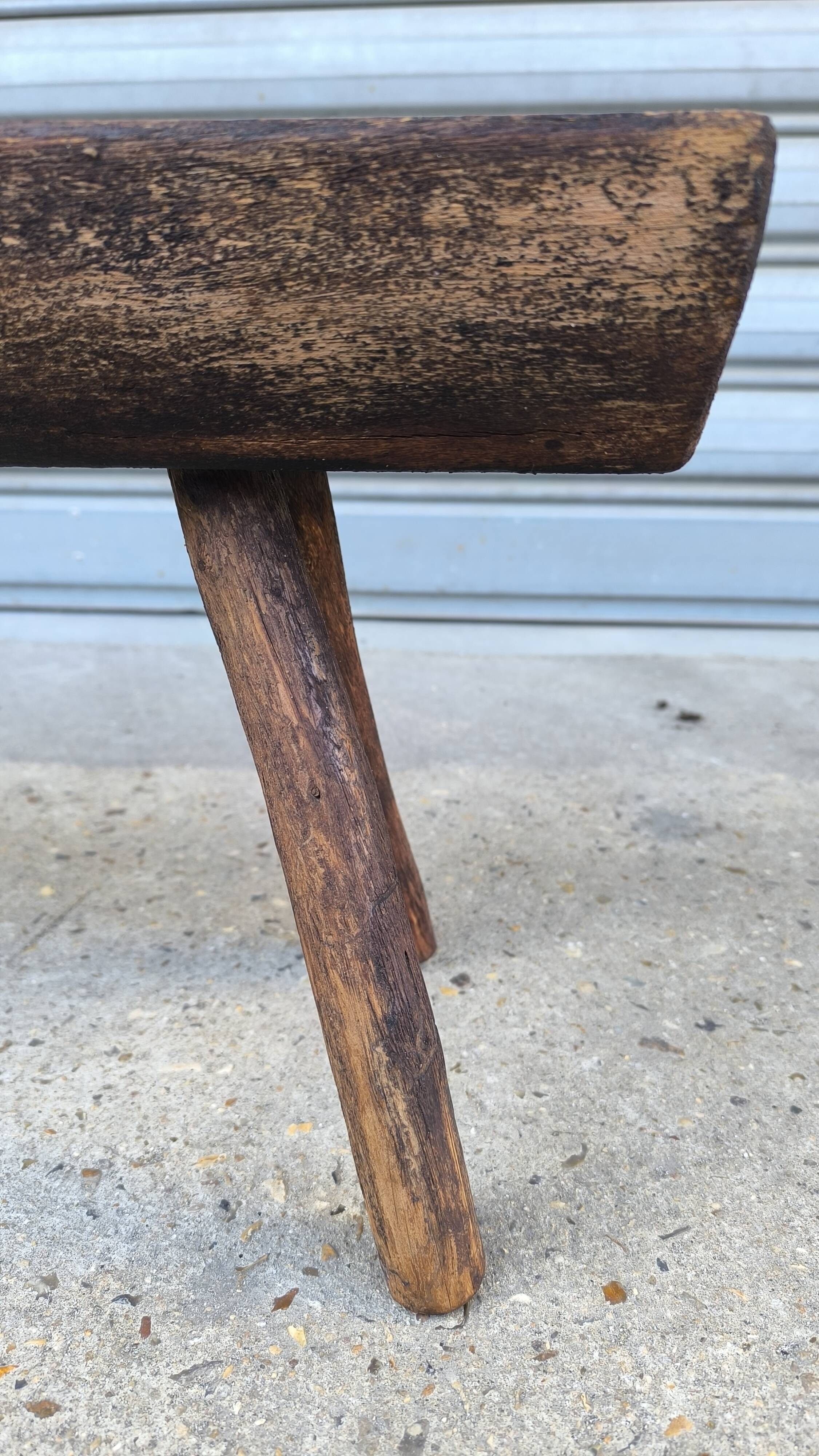 Rustic wooden stool