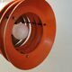 Danish/Swedish hanging lamp, in silver-coloured aluminium with orange interior paint.