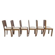 Six Art Dèco Italian Walnut Dining Chairs, 1940s