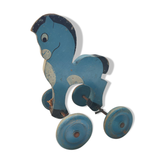 Wooden Horse on Roulettes Toy Decoration to Shoot