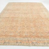 Grand Tapis Vintage Pêche & Beige – Motifs Fins, Tons Clairs, 298x400 Cm