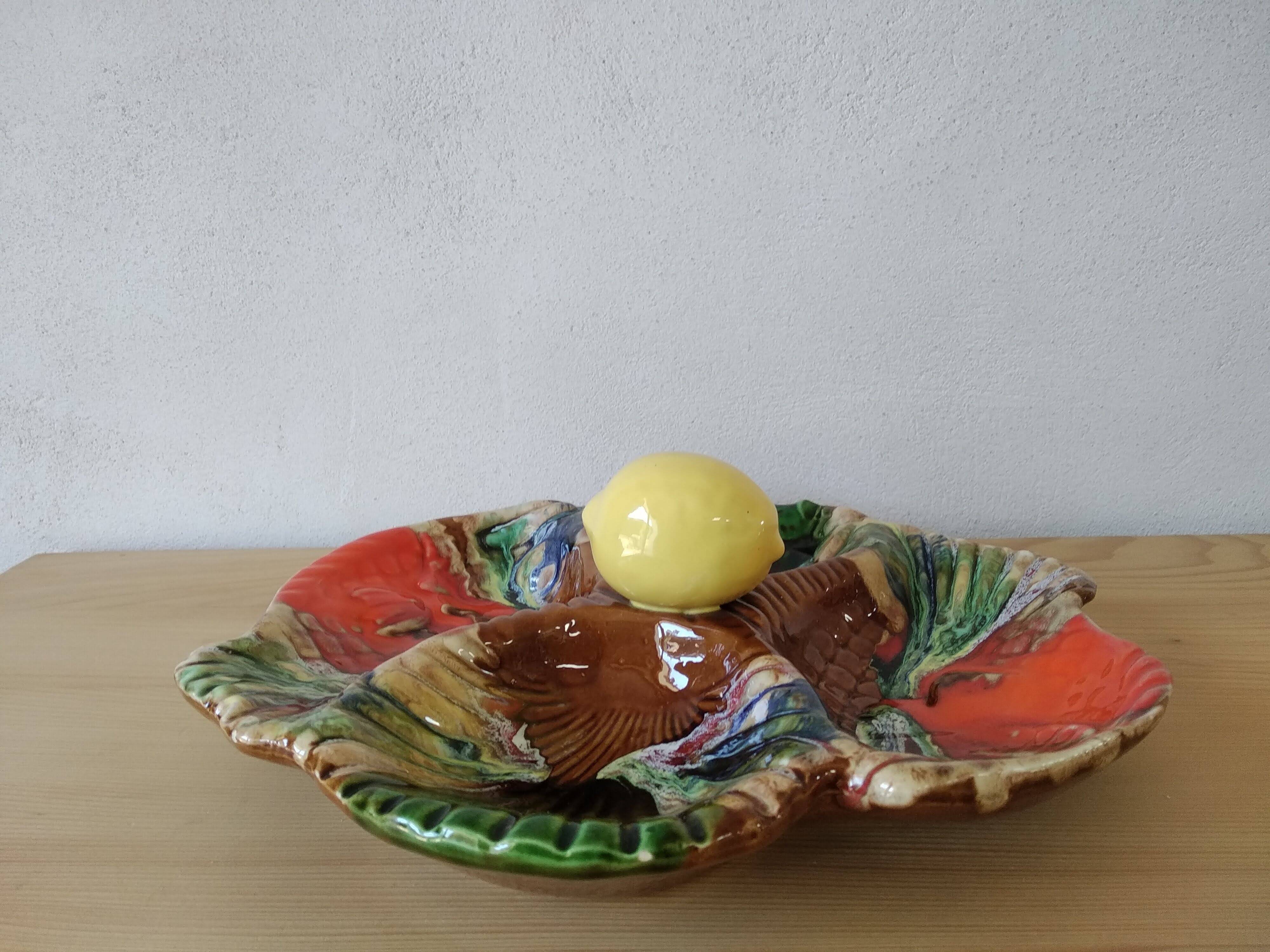 Vallauris Lemon Barbotine Dish