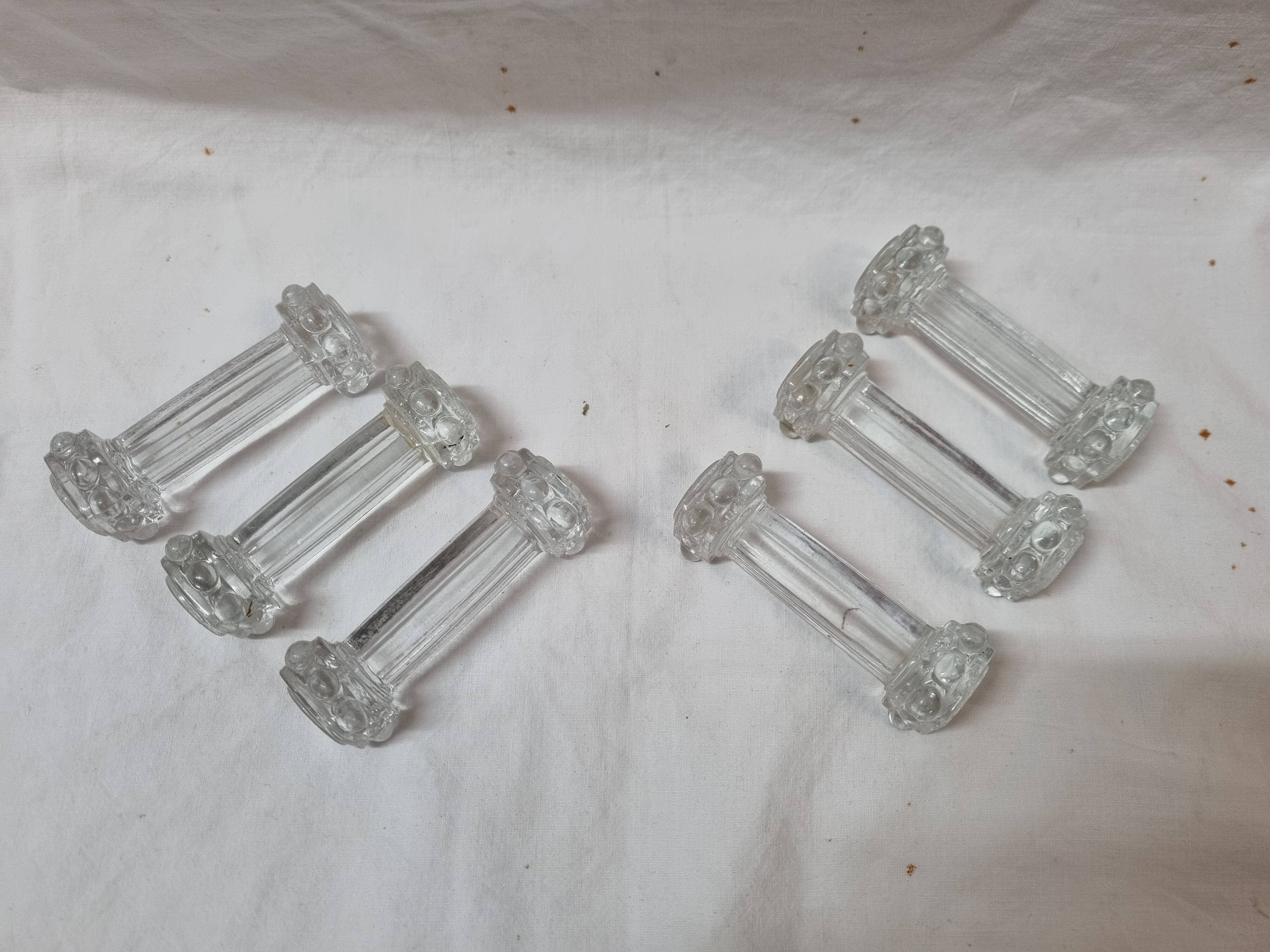 6 glass knife holders from 1980