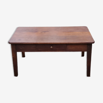Oak farmhouse coffee table 1 drawer nineteenth century feet bobbins