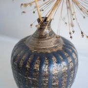 Mid-century Scandinavian modern brutalist art pottery vase by Mari Simmulson for Upsala Ekeby, Sweden, 1970s