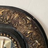Antique Louis Philippe mirror in black and gold, 93X68cm