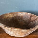 Coupe monoxyle en bois sculpté art populaire XXe