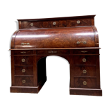 Cylinder desk in flamed mahogany empire style 19th century