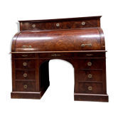 Cylinder desk in flamed mahogany empire style 19th century
