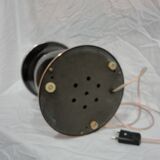 black and copper art deco lamp