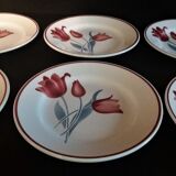 Series of six dessert plates in Orchies model Simone