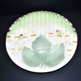 Plat à asperges en barbotine verte