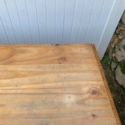 Large farmhouse dining room table 250cm in solid pine turned legs 1990