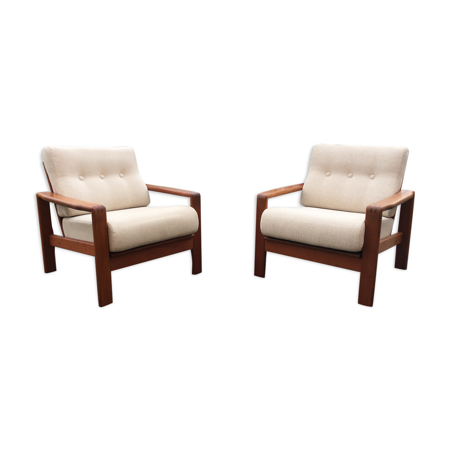 Pair Scandinavian armchairs 1970s