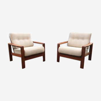 Pair Scandinavian armchairs 1970s