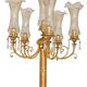 Bronze and gilded brass floor lamp in Hollywood Regency style
