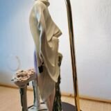 Lamp art deco biscuit and brass