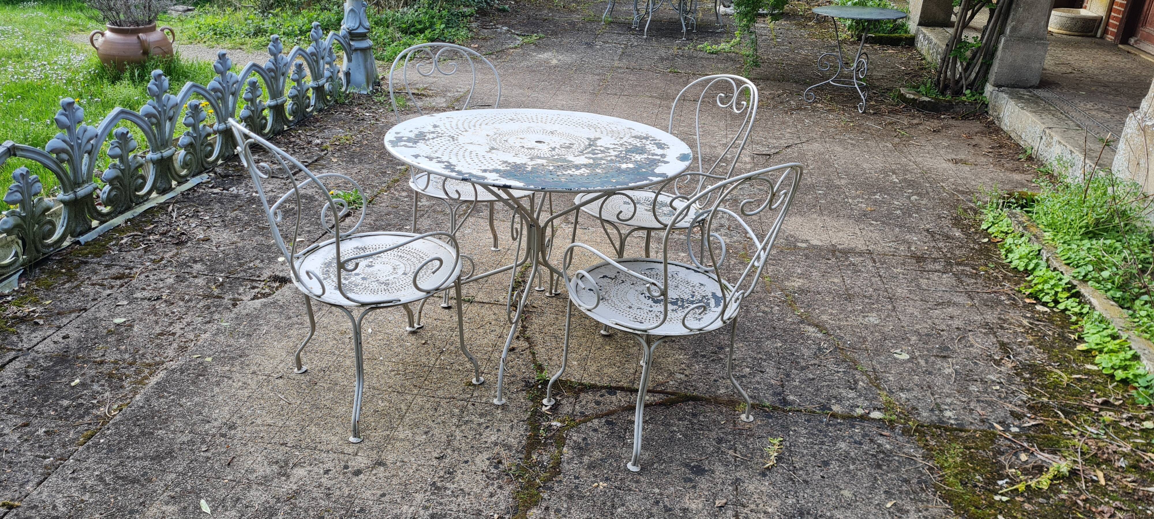Wrought iron garden furniture