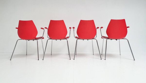 Ensemble de 4 chaises Maui Kartell par Vico Magistretti, années 1980